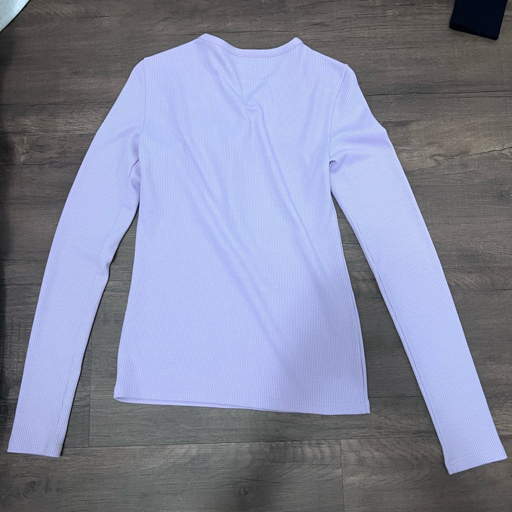 American Eagle Outfitters Light Purple Long Sleeve Top